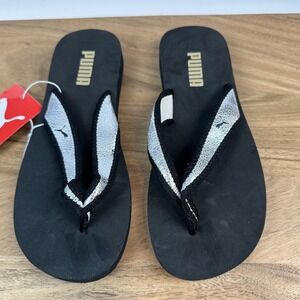 New Womens Puma Silver‎ Shine Casual Comfort Thong Flip Flops Sandals Size 6 M